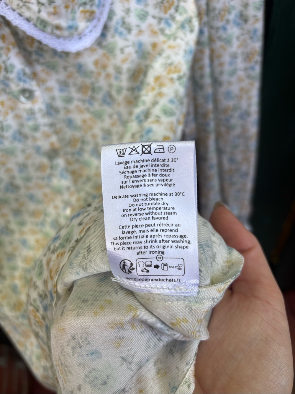 Rouje Paris YASNA Floral Blouse Top Size 36 (US 4/S) 100% Viscose Lace Collar - Picture 5 of 6